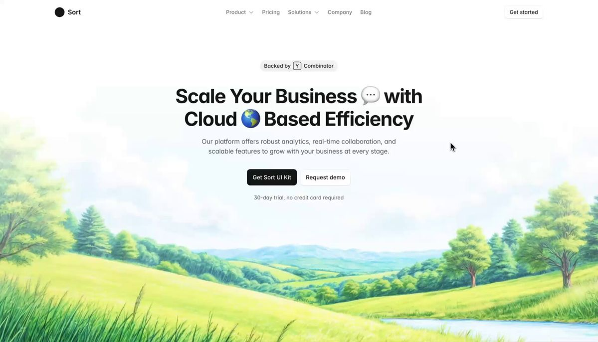 SaaS landing page design